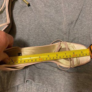 Pink Stuart Weitzman Strappy Heels w/Gold Accents